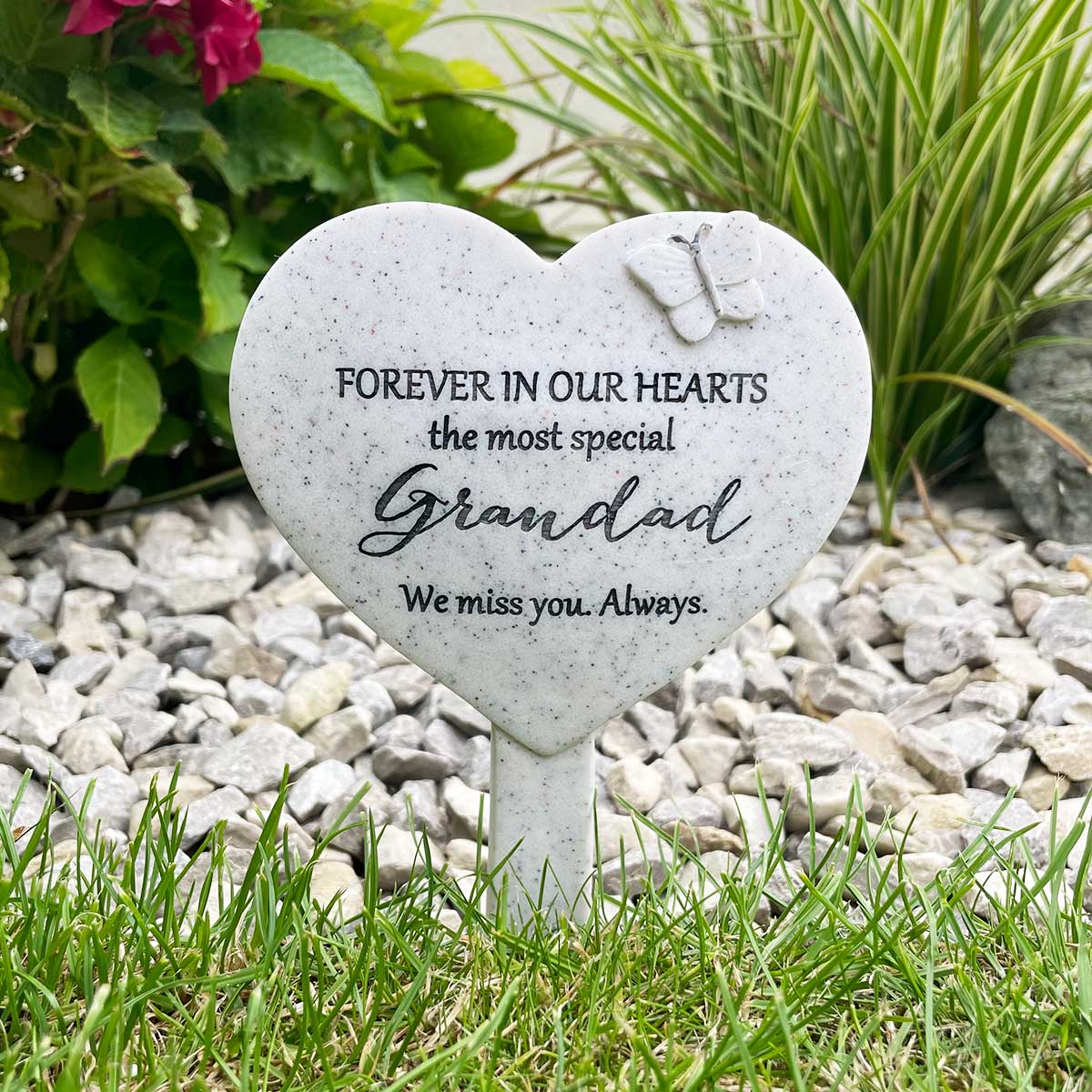 Heart Shaped Graveside Stake- Grandad