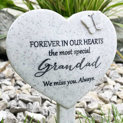 Heart Shaped Graveside Stake- Grandad