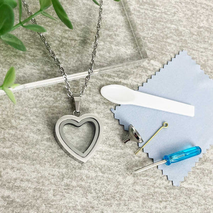 Heart Window Cremation Ashes Urn Necklace