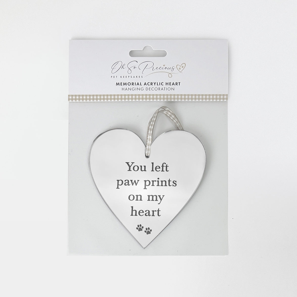 You Left Paw Prints Acrylic Hanging Heart Decoration