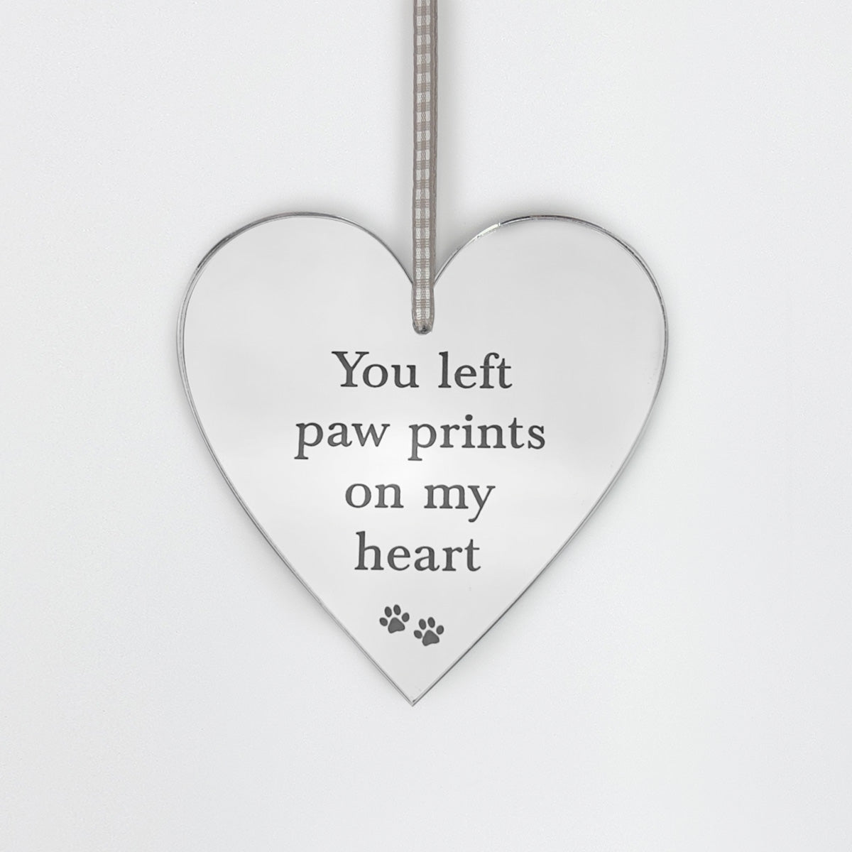 You Left Paw Prints Acrylic Hanging Heart Decoration