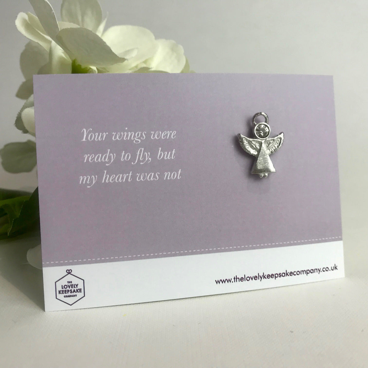 Remembrance Angel Pin with 'Your Wings Were Ready To Fly, but my Heart was Not' Message Card