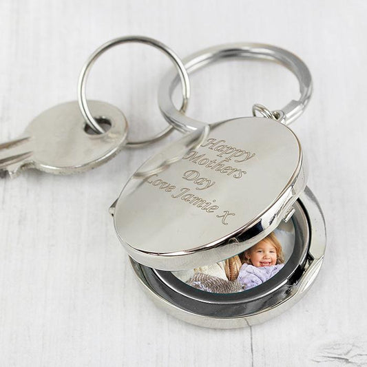 Personalised Round Photo Keyring - Any Message/Occasion