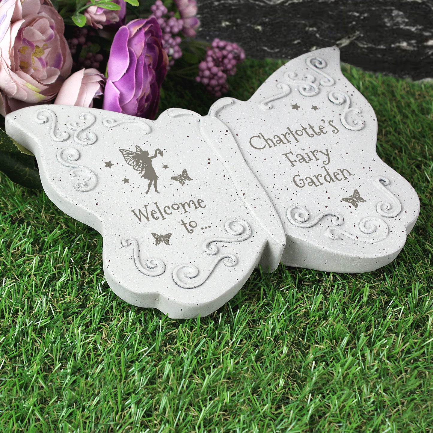 Personalised Outdoor Memorial Butterfly Tribute. Fairy Garden Design.