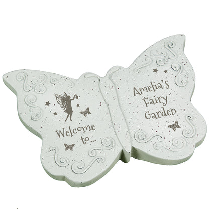 Personalised Outdoor Memorial Butterfly Tribute. Fairy Garden Design.