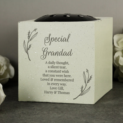 Personalised Botanical Graveside Memorial Vase