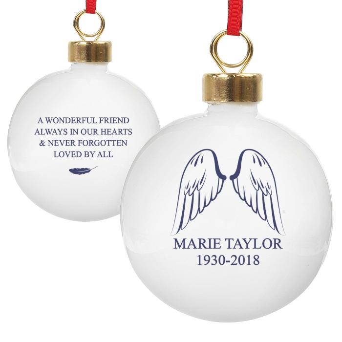 Personalised Angel Wings Bauble