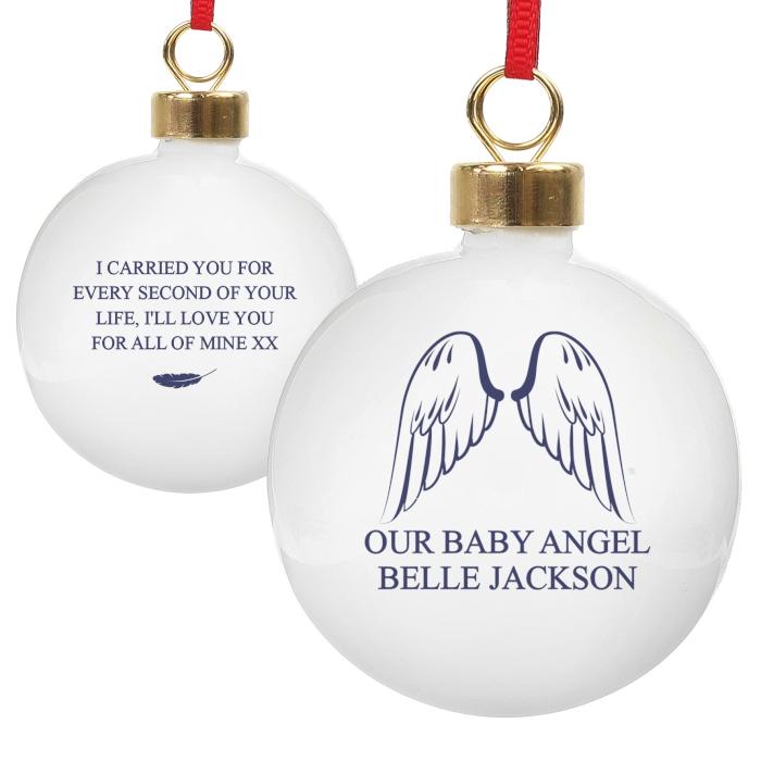 Personalised Angel Wings Bauble