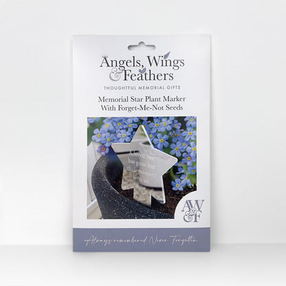 Angels, Wings & Feathers Memorial Star Plant Marker With Forget-Me-Not Seeds