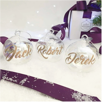 Personalised Angel Iridescent Glass Bauble