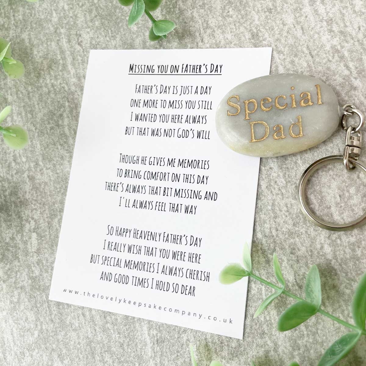 Missing You On Father's Day Poem & Keyring