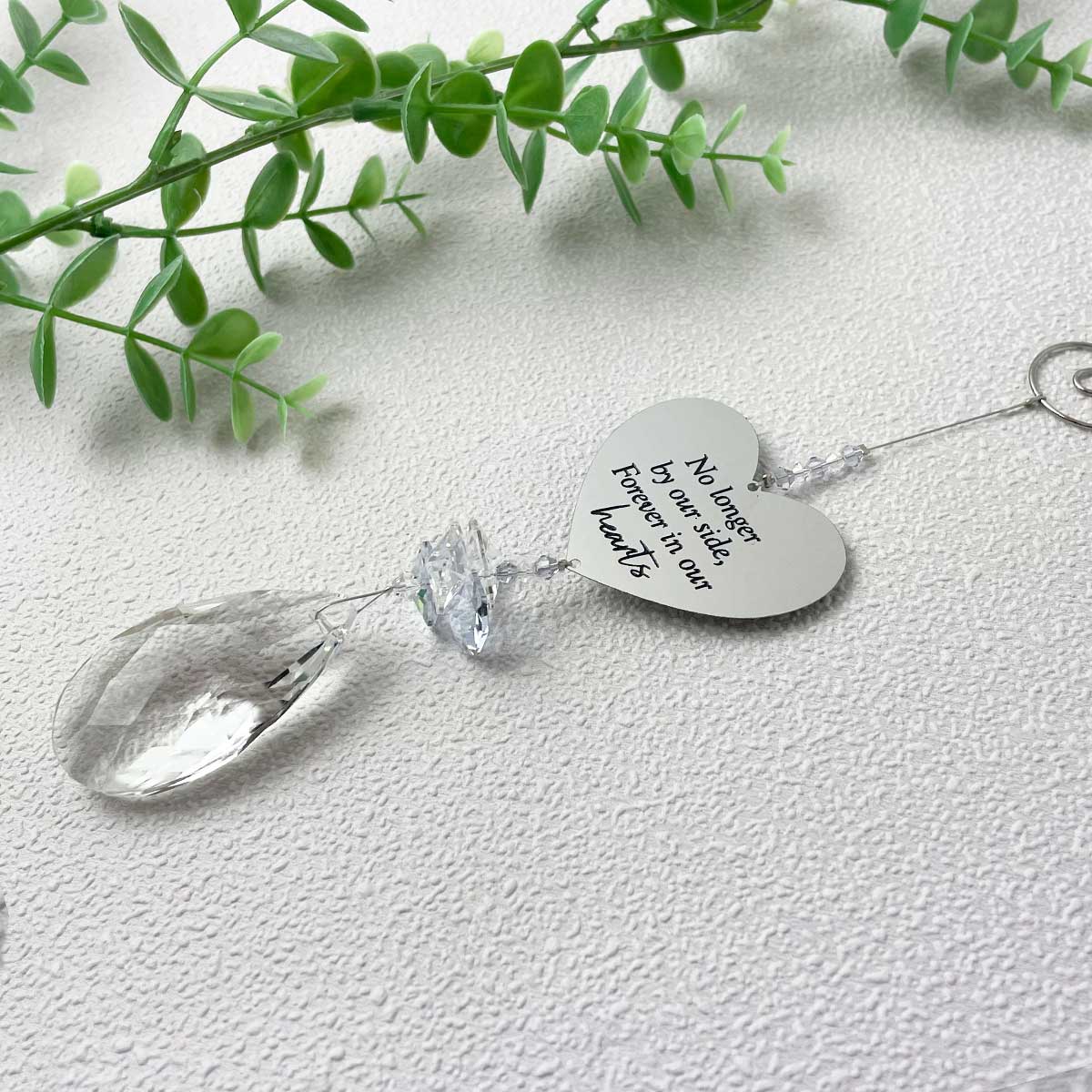 Crystal Metal Hanging Heart Memorial Sun Catcher