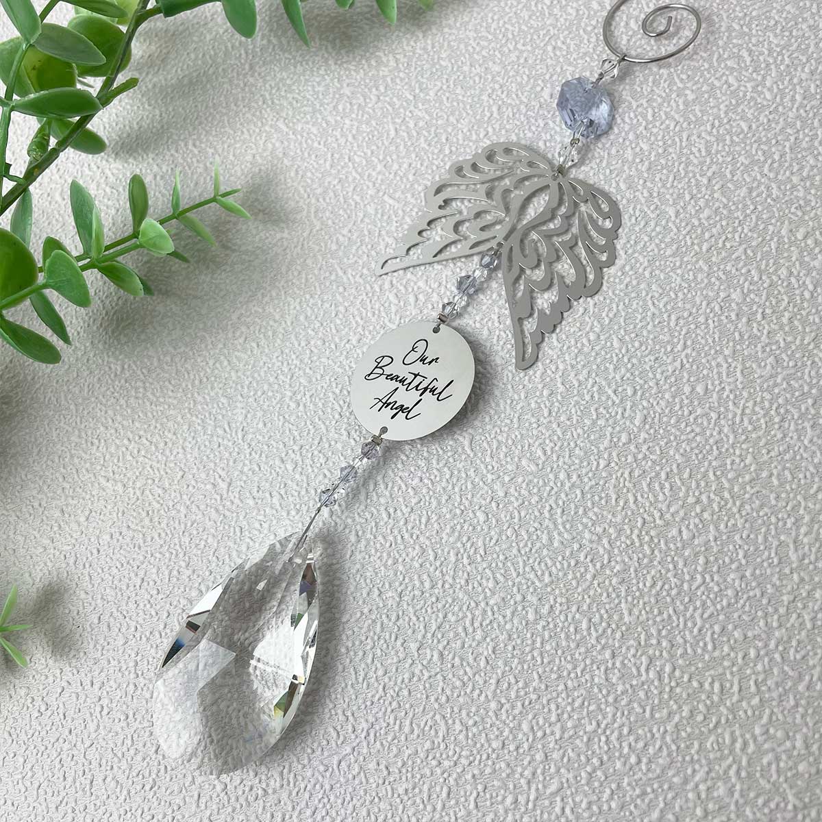 Crystal Metal Hanging Wings Memorial Sun Catcher