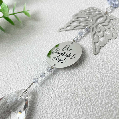 Crystal Metal Hanging Wings Memorial Sun Catcher