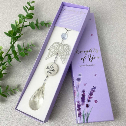 Crystal Metal Hanging Wings Memorial Sun Catcher