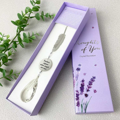 Crystal Metal Hanging Feather Memorial Sun Catcher