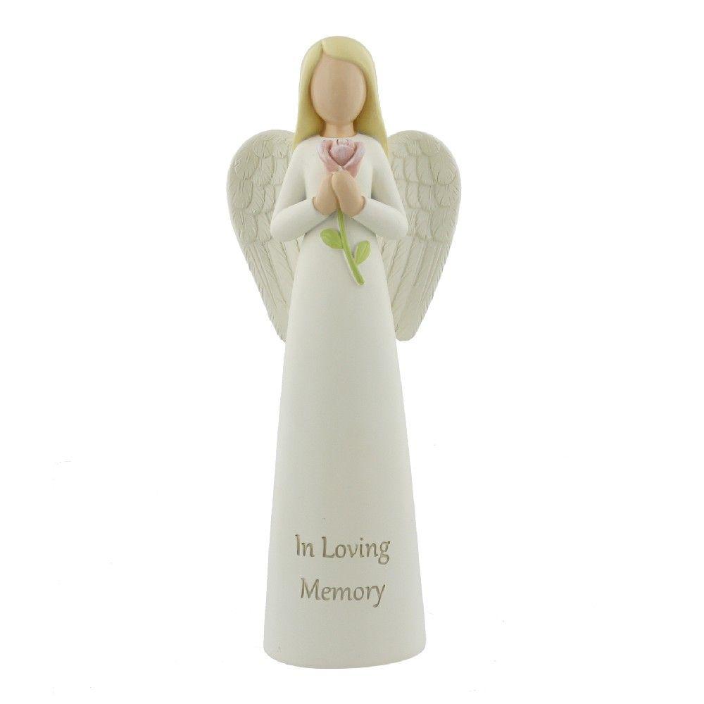 Memorial Ornament. Angel & Rose. 'In Loving Memory'
