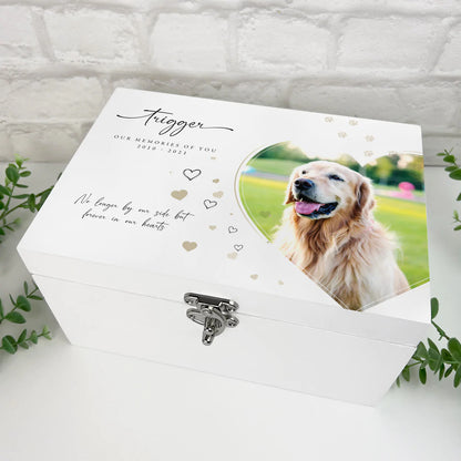 Personalised Pet Photo Memorial White Wooden Keepsake Box - 3 Sizes (22cm | 27cm | 30cm)