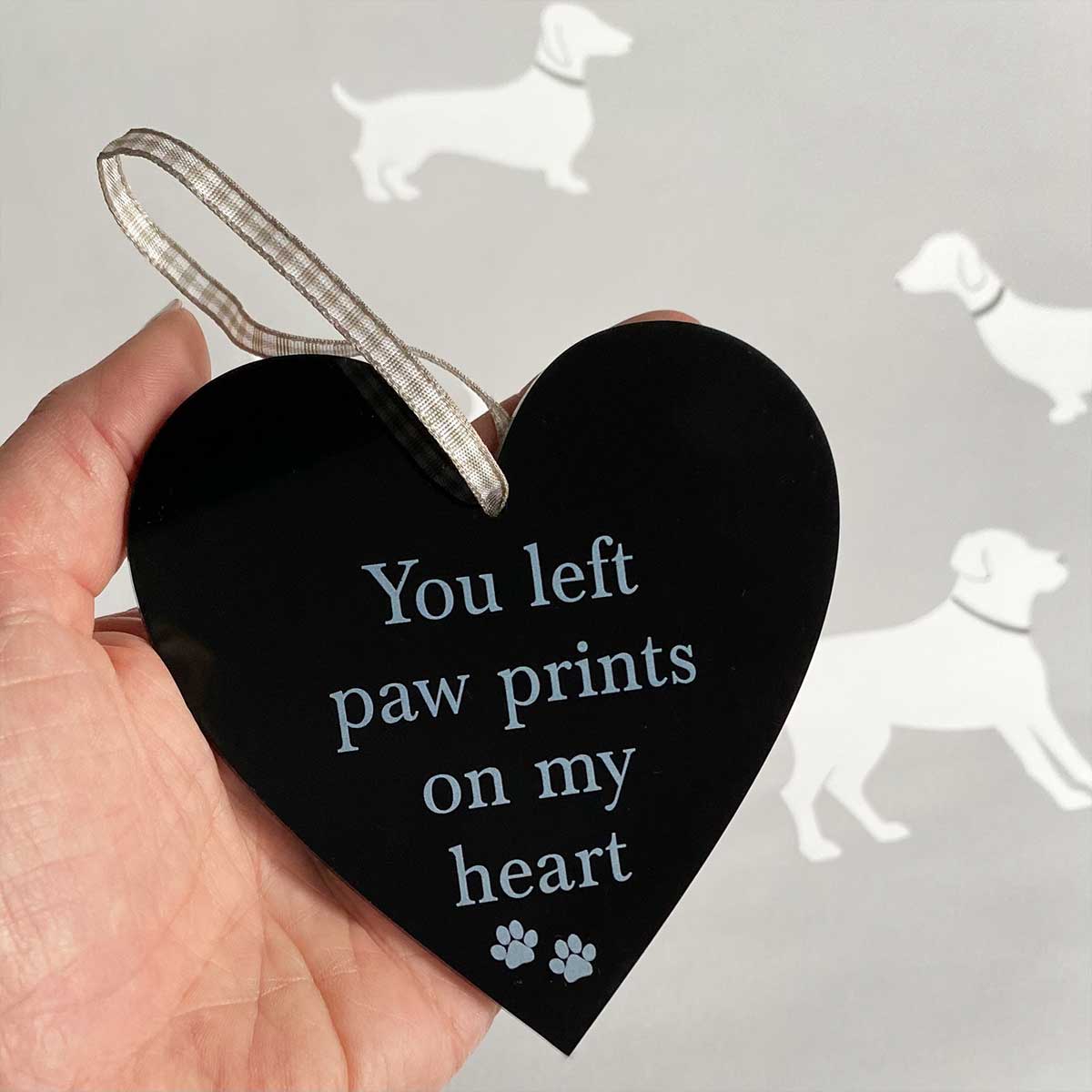 Acrylic Memorial Heart Hanging Decoration for Pets - Colour Options