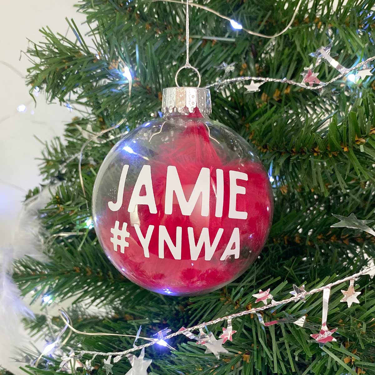 Personalised Sporting Club Colours Glass Christmas Bauble