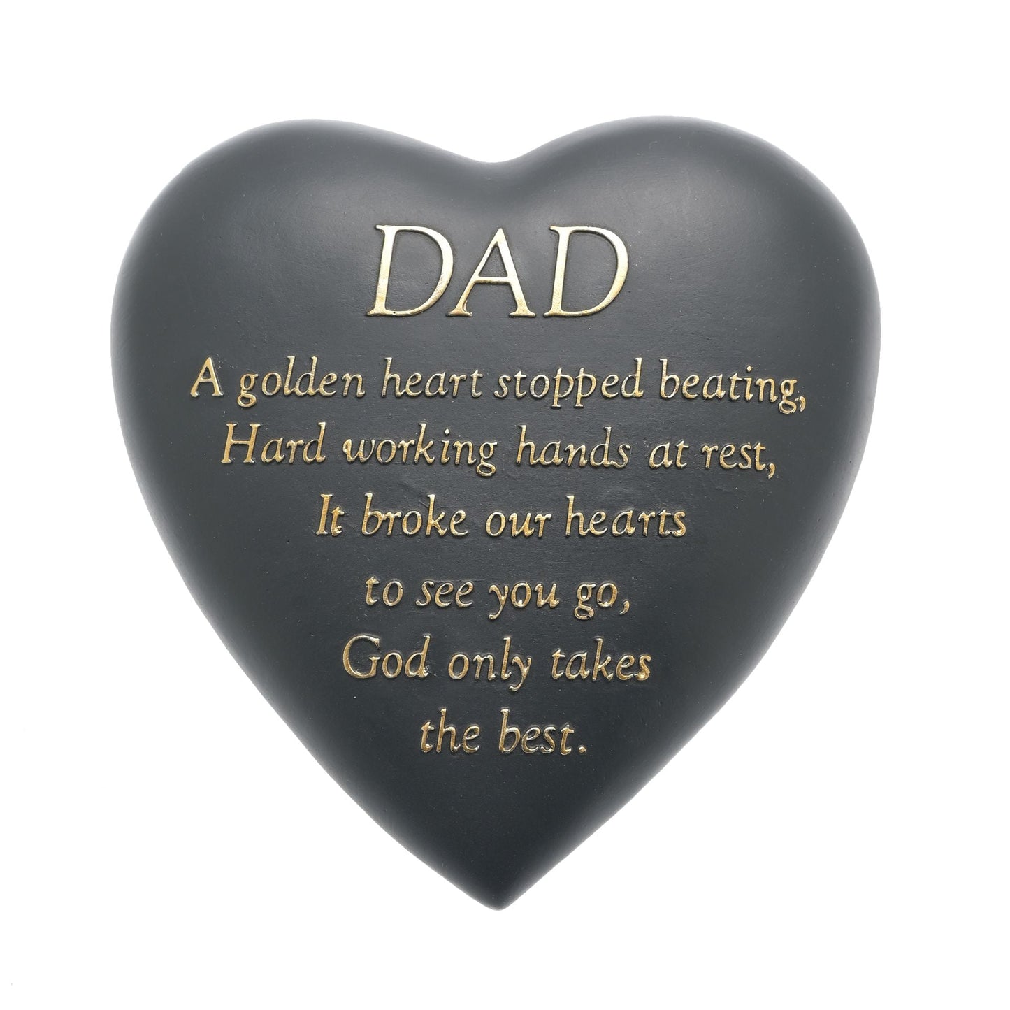 Thoughts of you Grave Marker Dark Grey Heart Memorial Stone - Dad