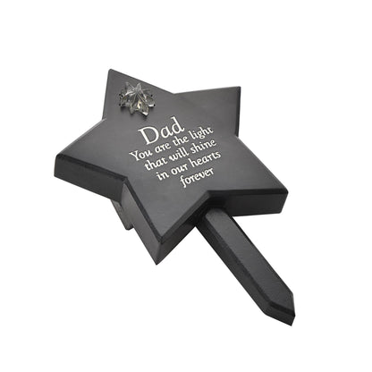 Memorial Solar Light Up Star Stake Plaque - Dad