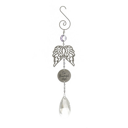 Crystal Metal Hanging Wings Memorial Sun Catcher